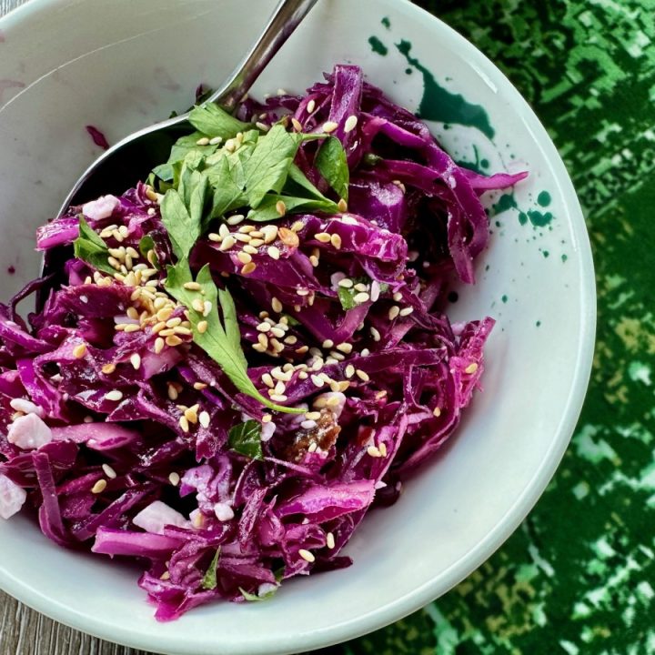 Tangy Red Cabbage, Feta, & Date Salad