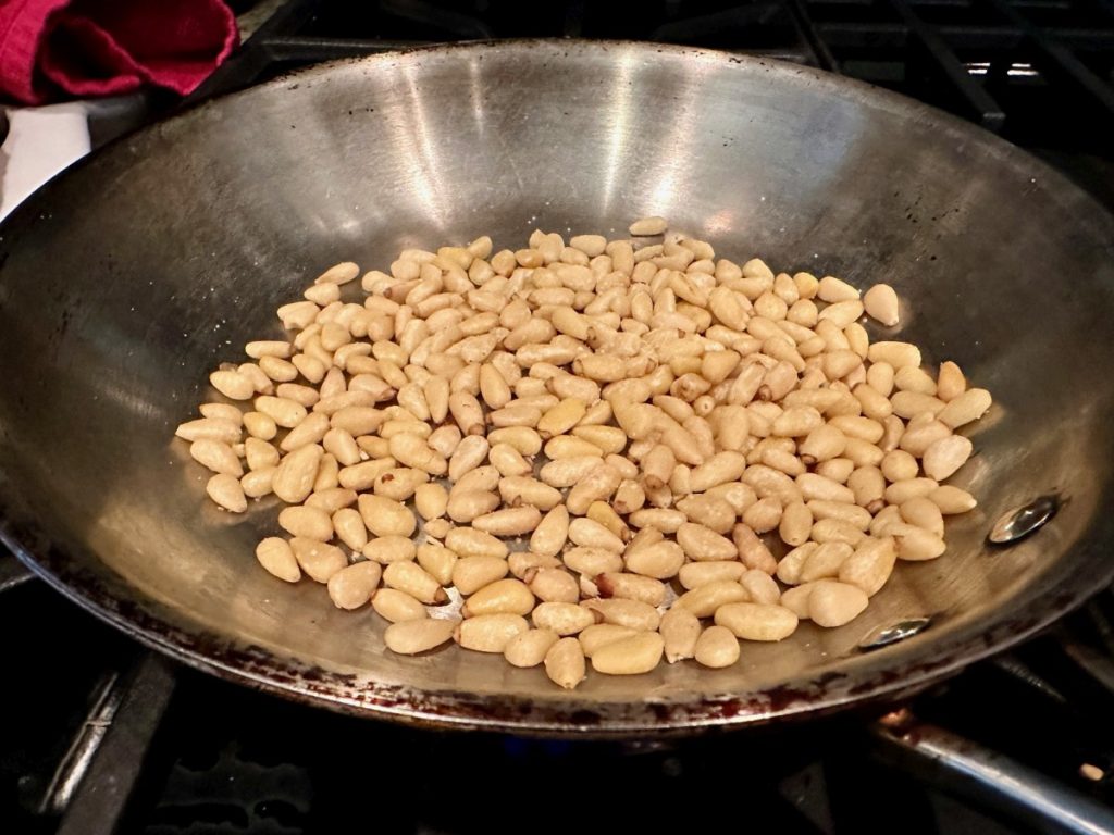 pine nuts toasting