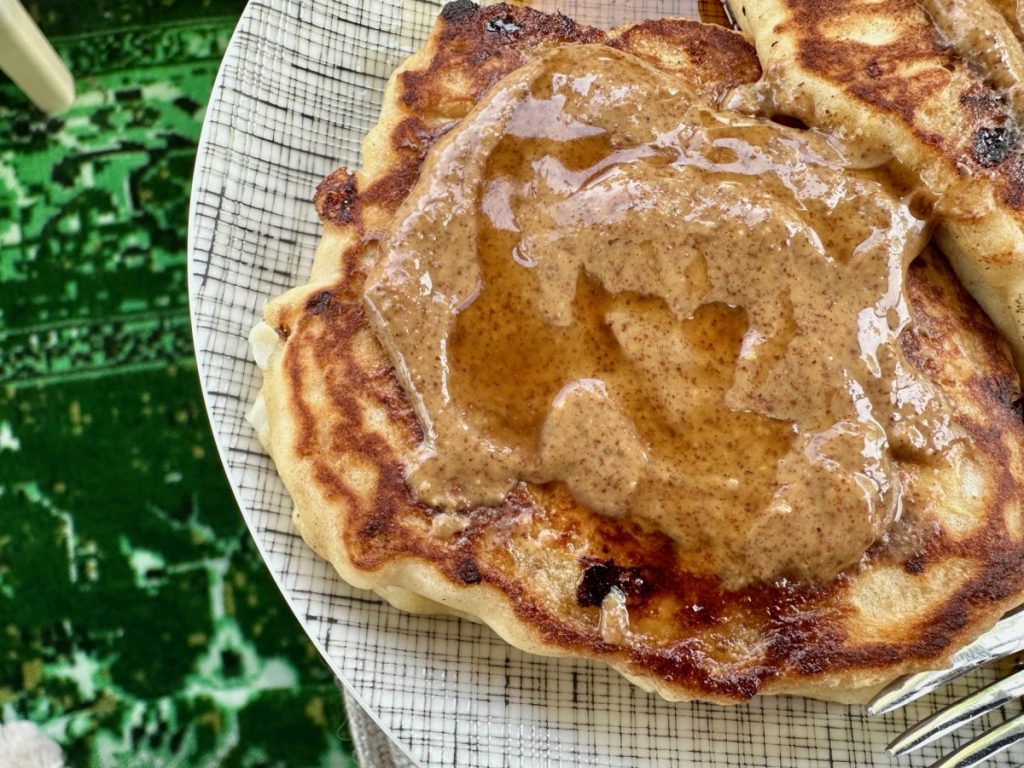 Easy Cottage Cheese Protein Pancakes (including GF option) | If you're looking for a high-protein but still indulgent brunch option, these cottage high-protein cheese pancakes are super easy and delicious! They're soft and fluffy, and only take a few minutes to make! They can easily be made gluten-free as well (instructions provided), and I often make a half-batch for just myself (proportions provided). 