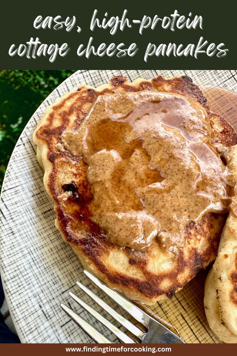 Easy Cottage Cheese Protein Pancakes (including GF option) | If you're looking for a high-protein but still indulgent brunch option, these cottage high-protein cheese pancakes are super easy and delicious! They're soft and fluffy, and only take a few minutes to make! They can easily be made gluten-free as well (instructions provided), and I often make a half-batch for just myself (proportions provided). #highprotein #cottagecheese #pancakes #healthybrunch