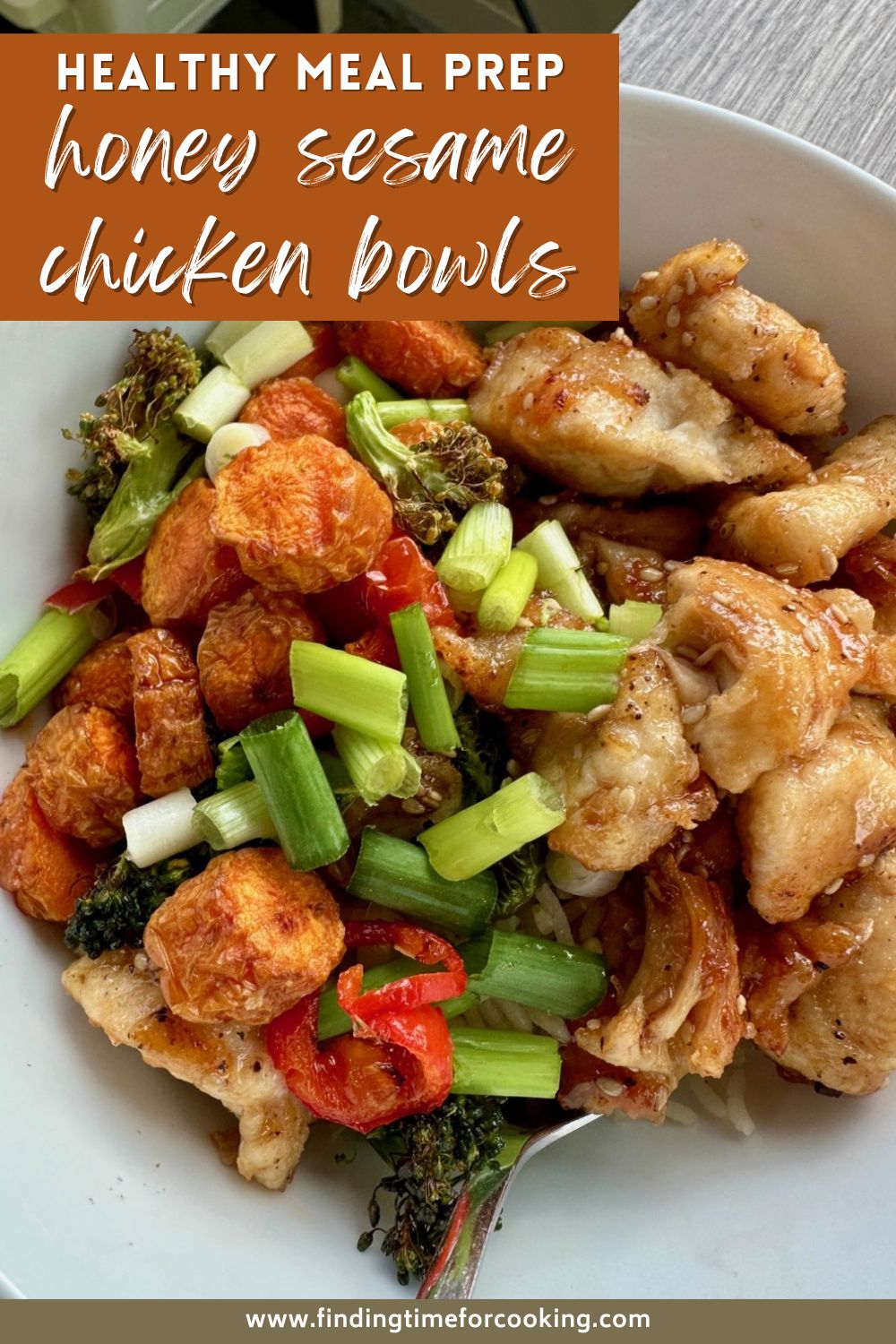 Meal Prep: Honey Sesame Chicken Bowls | These healthy honey sesame chicken bowls are the perfect meal prep option, bursting with flavor and packed with veggies! They're great for making lunch to-go for the week, or it can feed a crowd for the night. A delicious, healthy dinner recipe you'll love, easy weeknight meal. #mealprep #sesamechicken #easydinner #weeknightmeal