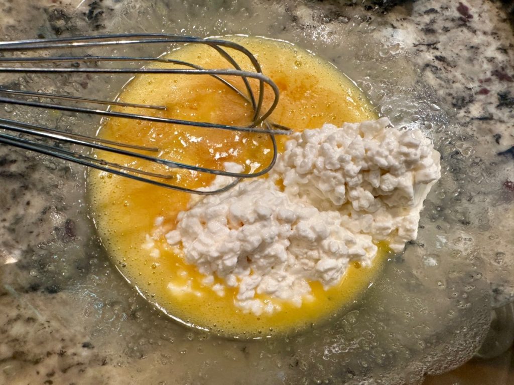 cottage cheese helps make these high protein pancakes