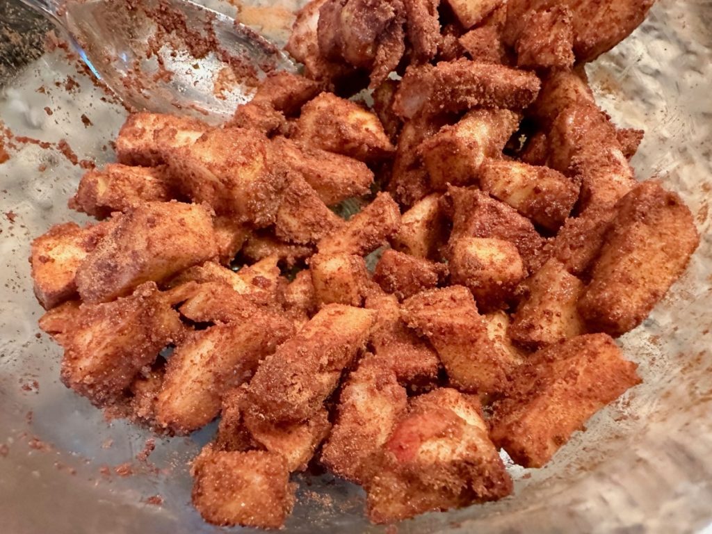 spiced apples in apple fritter cookies