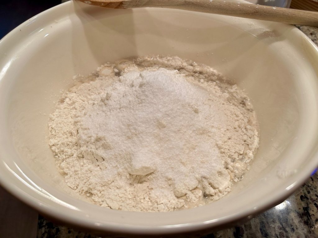 flour for the focaccia