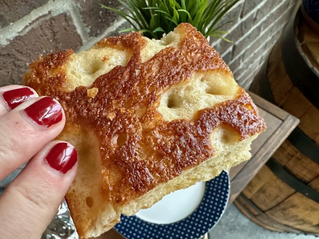 crispy golden bottom of my focaccia