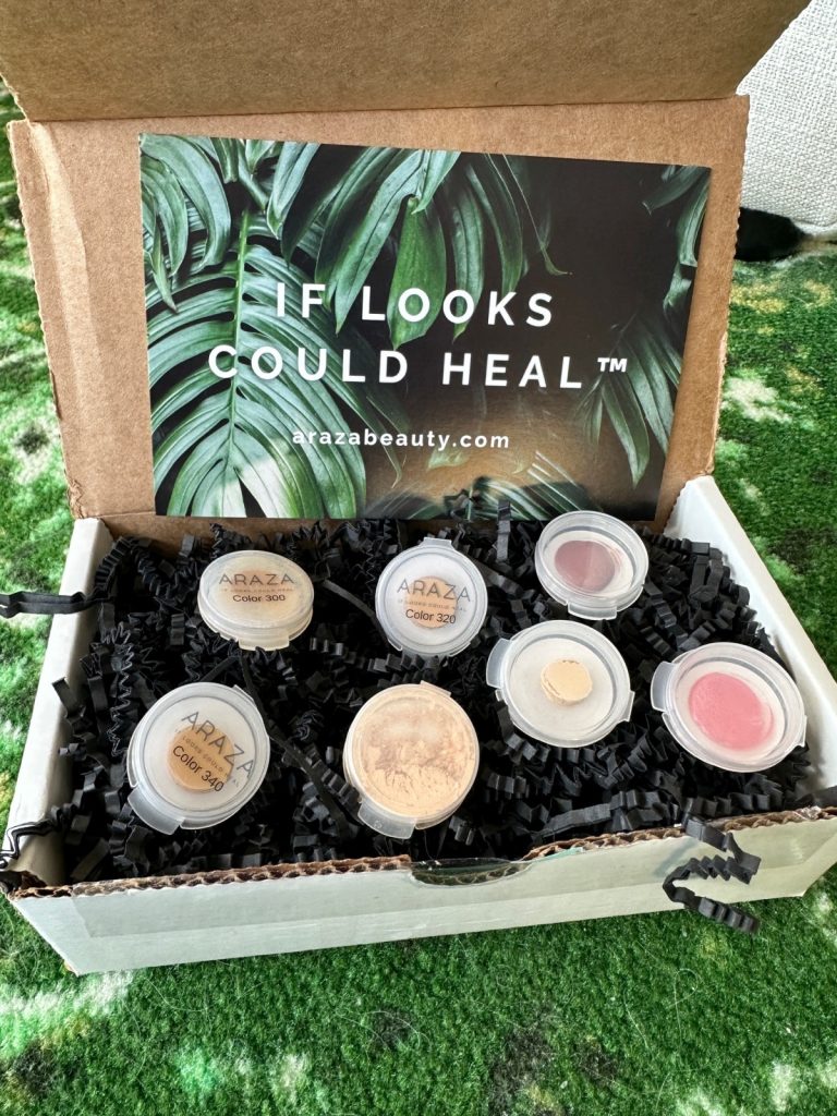 box of Araza Natural Beauty sample products