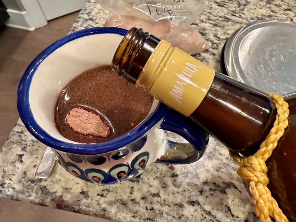 cocoa, Amarula, and coffee make the safari coffee drink "bush mix"