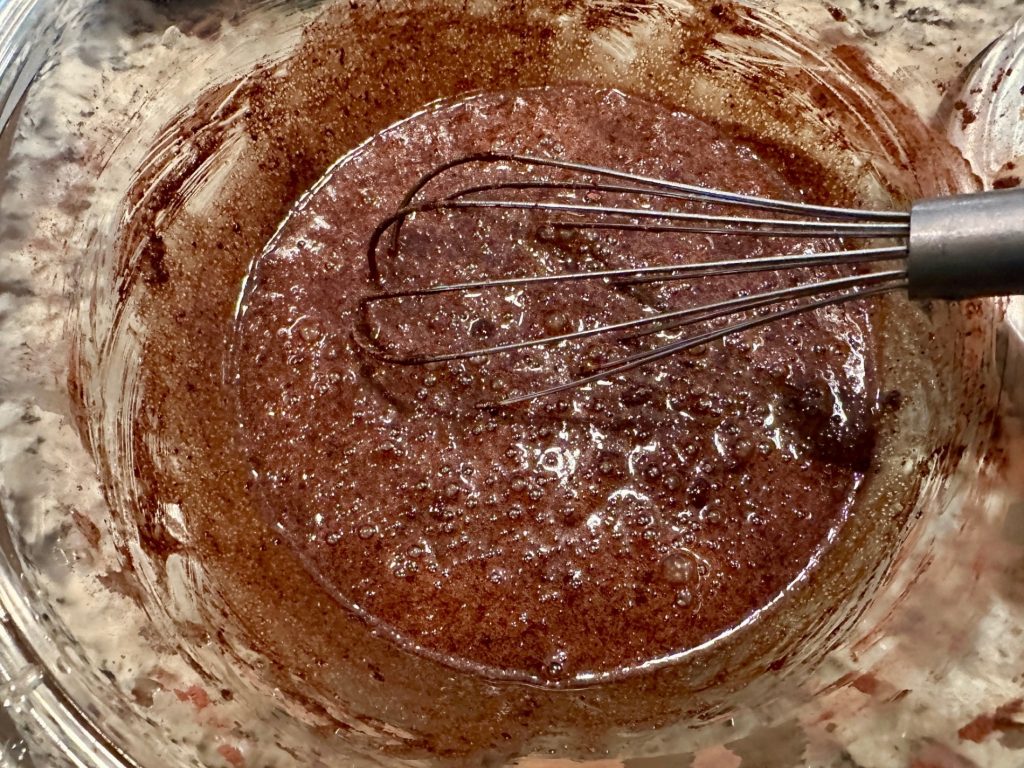 chocolate pear cake batter