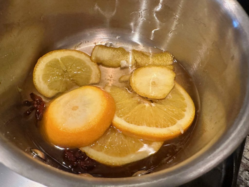 making a delicious orange star anise syrup is super easy