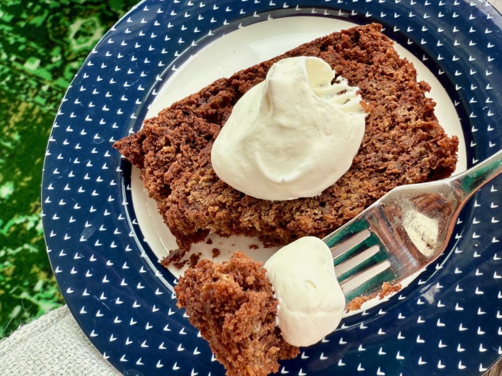 This dark chocolate loaf cake is adapted slightly from Nigella Lawson's well-known recipe, and is a delicious afternoon treat!