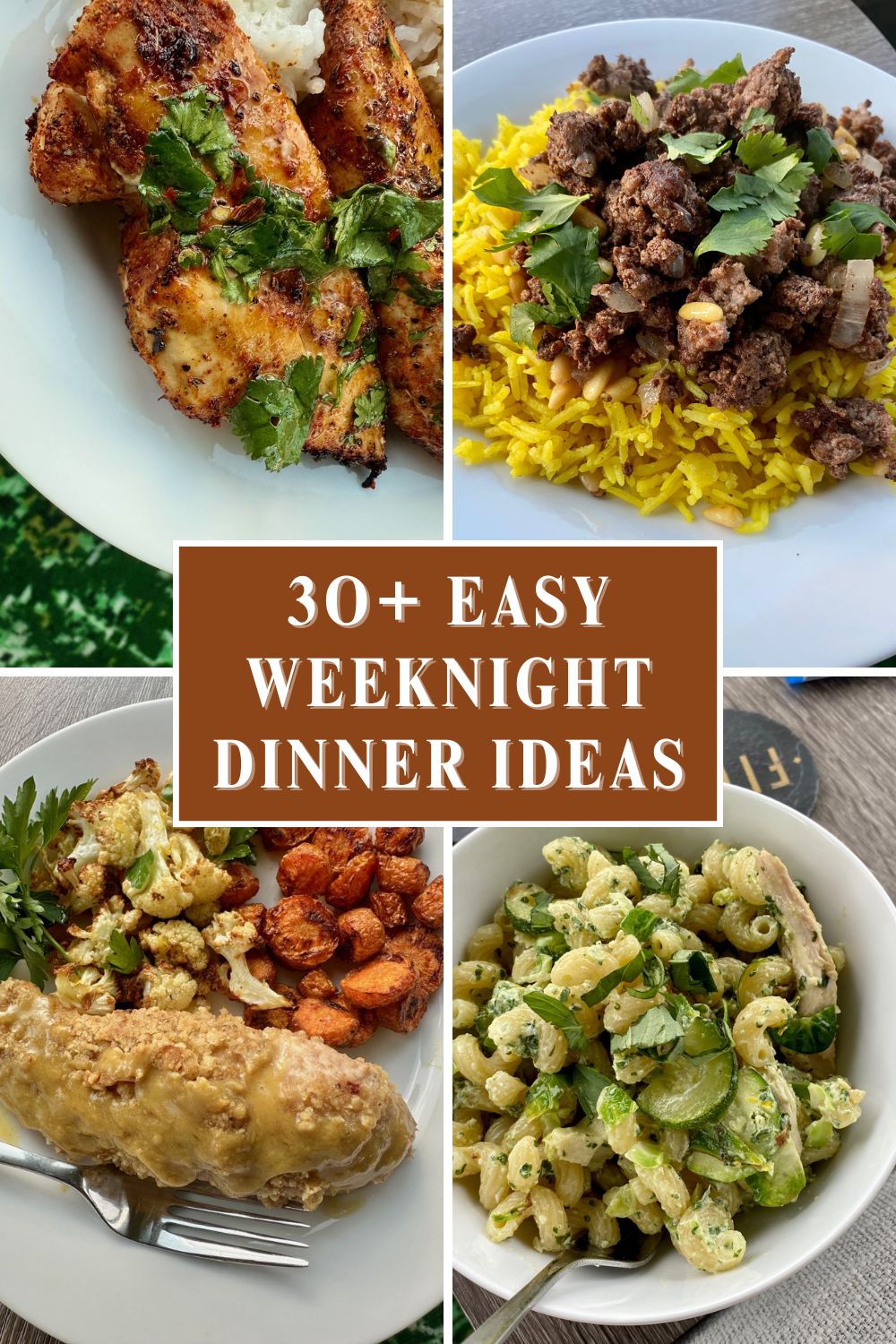 30+ Easy Weeknight Meal Ideas | It can be exhausting to figure out healthy dinner ideas constantly...here are a few dozen of my favorite easy weeknight dinners to help you create a great weekly meal plan! Delicious & healthy weeknight dinners for the family or for just one or two people. Healthy dinner recipes, weeknight dinner recipe ideas. #weeknightdinner #dinnerrecipe #mealplan #weeknightmeal
