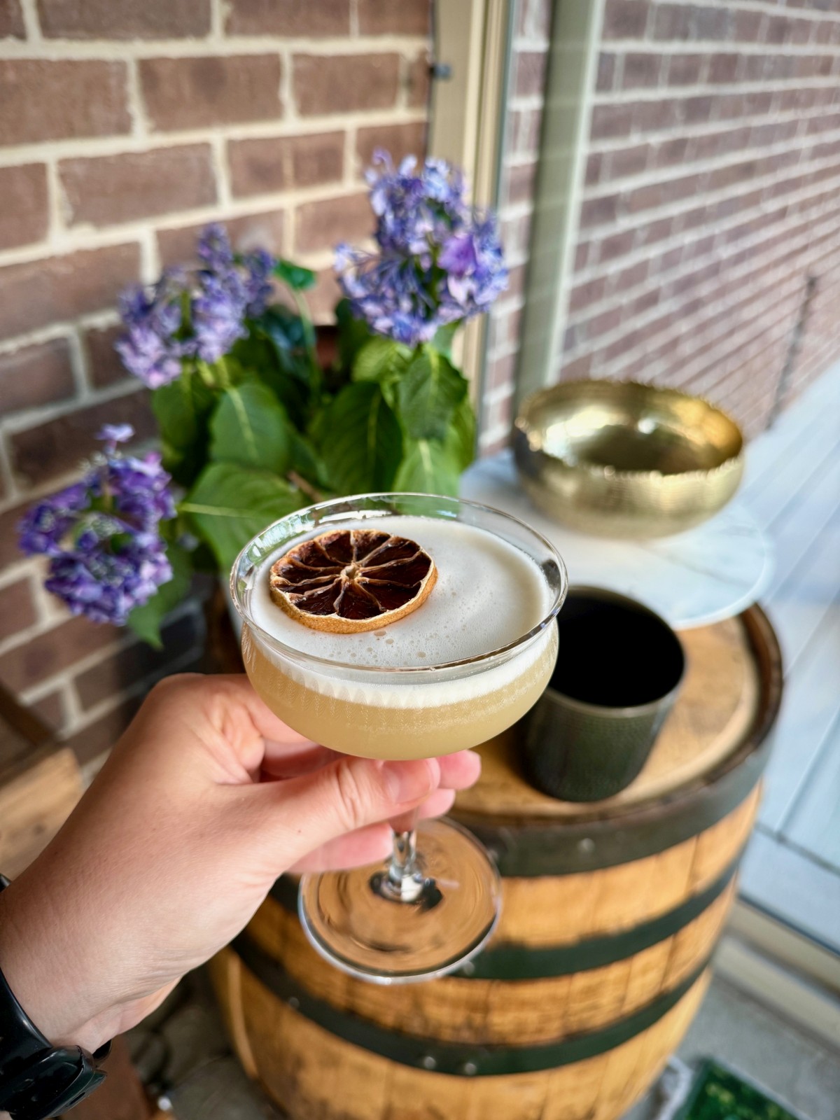 "Mayan Sour": A Delicious Spiced Banana Whiskey Sour | This subtle, refreshing spiced banana whiskey sour cocktail is absolutely delicious! It relies on banana-infused bourbon, which is super easy to make and really elevates the flavors in this cocktail.