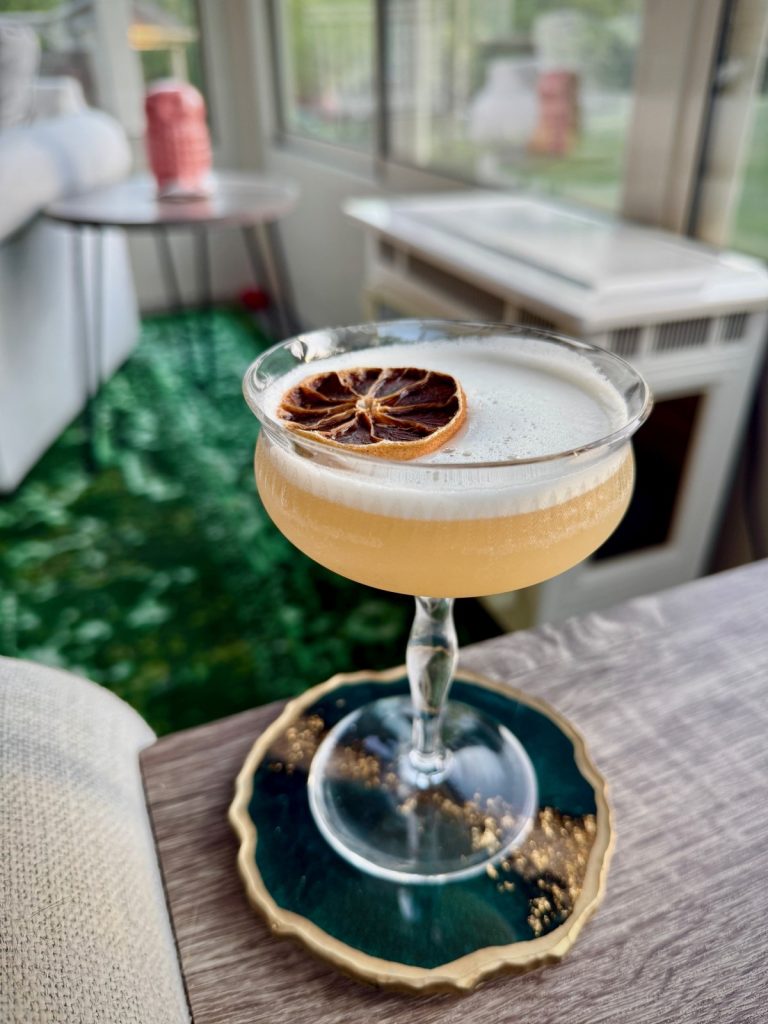 “Mayan Sour” (Spiced Banana Whiskey Sour)