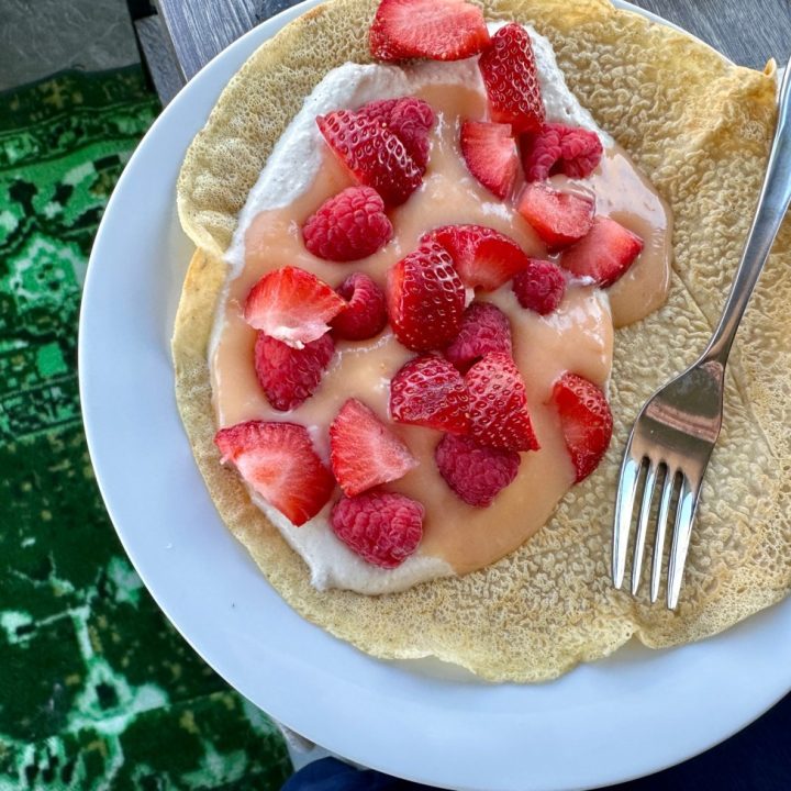 Spiced Crepes with Grapefruit Curd & Whipped Ricotta