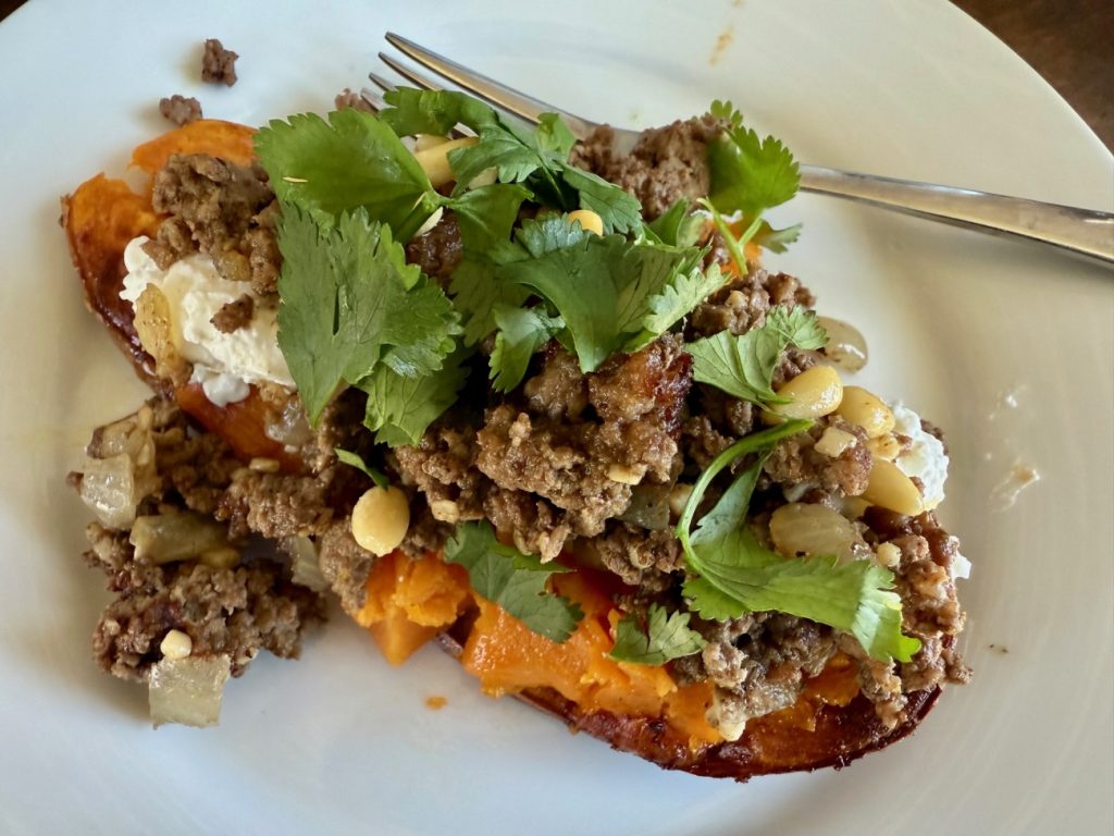 This delicious deconstructed beef kofta (or lamb kofta) is a perfect weeknight meal, packed with spices, onions, and garlic for flavor, and an easy protein to throw on top of rice, hummus, or veggies.