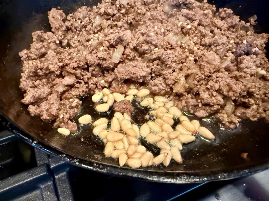 easy beef kofta full of spices & pine nuts