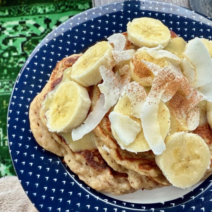 Tropical Spiced Coconut Banana Pancakes (Dairy-Free)