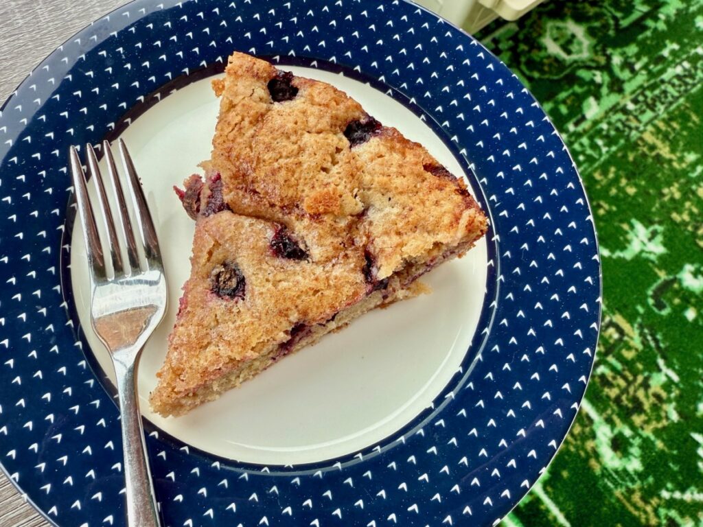 Summer Cherry & Blueberry Cake | This delightfully easy summer berry cake brings fresh blueberries and cherries to the party, with a one-bowl dessert that's perfect any time of year. It's also a great make-ahead dessert, since it tastes even better the next day! Summer dessert ideas, one-bowl cake, easy dessert.