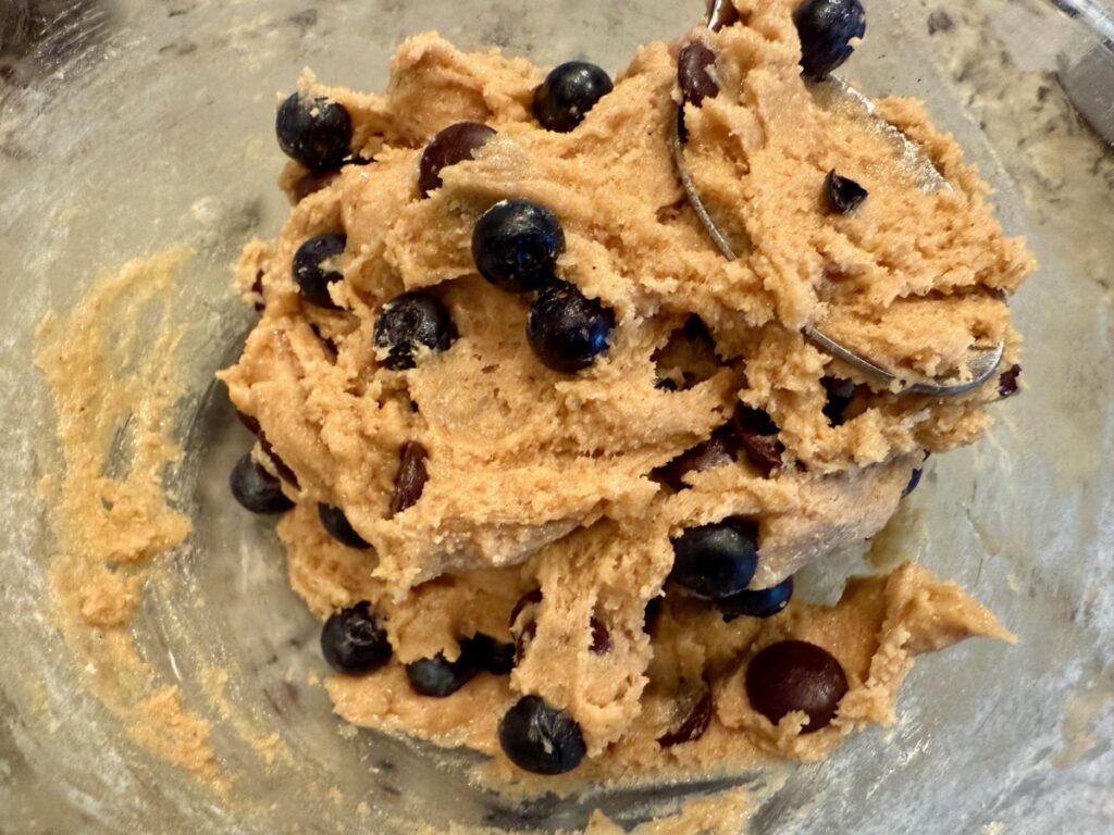 These blueberry dark chocolate chip cookies are the perfect summer cookie recipe, & can be either regular cookies or a skillet cookie...also a great way to use up fresh blueberries