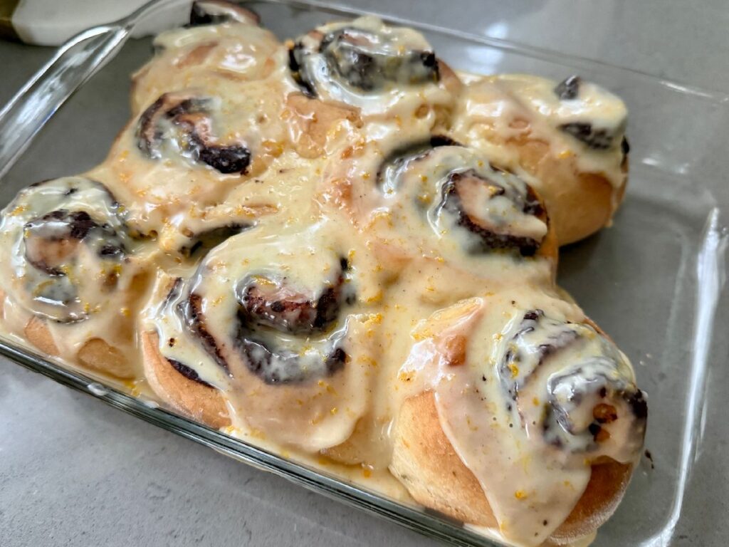 These delicious 1-hour (ish) chocolate cinnamon rolls with orange glaze are super fast to make