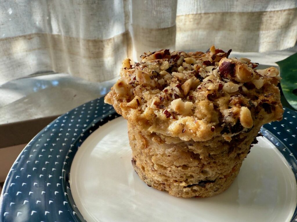 These spiced pear, hazelnut, and dark chocolate muffins are packed with warm spices and fun textures...a cozy hug whether it's a breakfast treat or an afternoon snack!  One of the best muffin recipes for fall and winter.