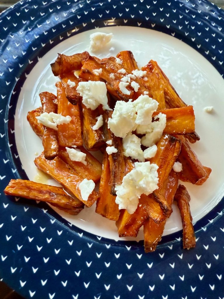 Lemon-Dijon Roasted Carrots with Feta