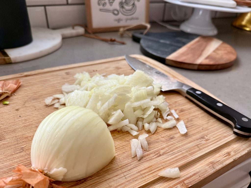 chopping onions