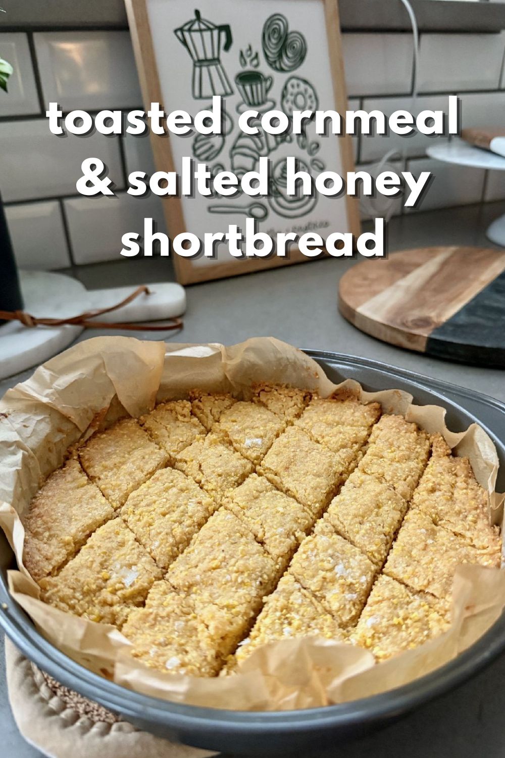The Best Toasted Cornmeal & Salted Honey Shortbread | Let's make "cornbread shortbread"! This unique toasted cornmeal & salted honey shortbread, combining the traditional flavor of cornbread with the buttery richness & crumbly texture of shortbread. It took a few tries to get the texture perfect, and the result is magical. It shares DNA with the famous Christina Tosi's MilkBar Corn Cookies, but (I think) more complex and less sweet. #shortbread #cornmeal #uniquedessert
