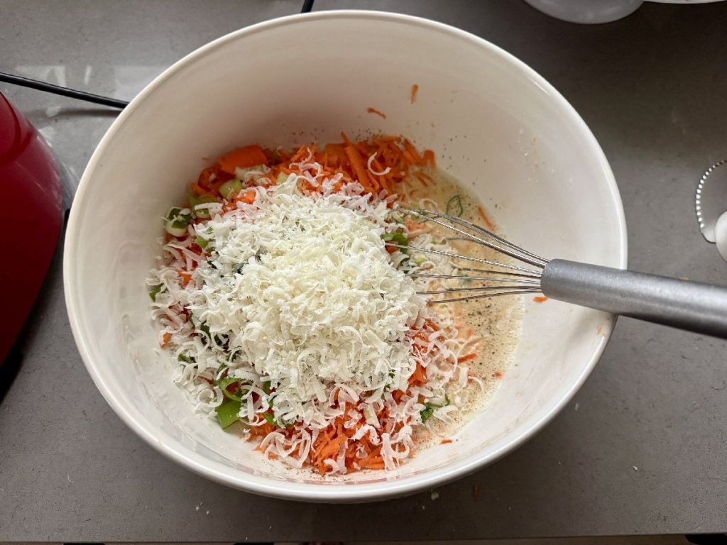 Carrot Scarpaccia with Tangy Garlic Yogurt Sauce 