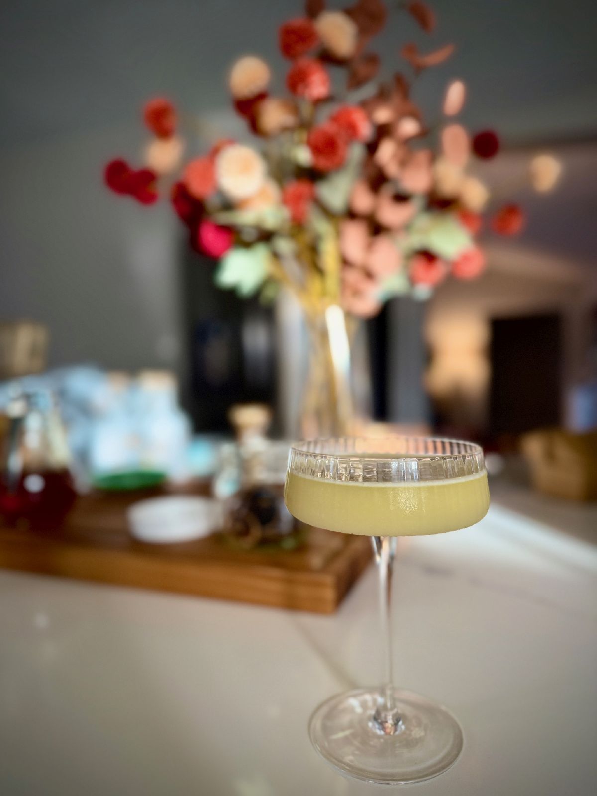 The Olivia is an easy but unique gin cocktail...similar to a Bee's Knees, with the sweeter honey and amaretto balancing out tart lemon juice. It's got a slight hit of olive oil, not as much for flavor but for texture and balance. The result is an interesting, delicious, super easy gin cocktail that's perfect for any occasion!