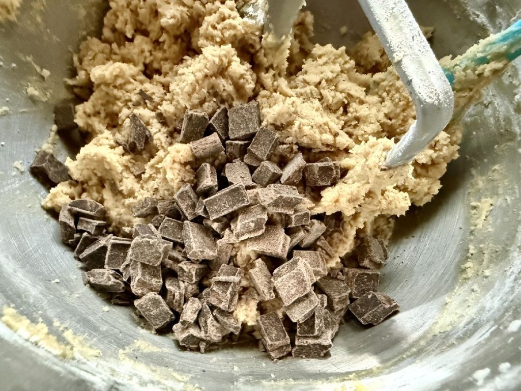 cookie dough with dark chocolate chunks