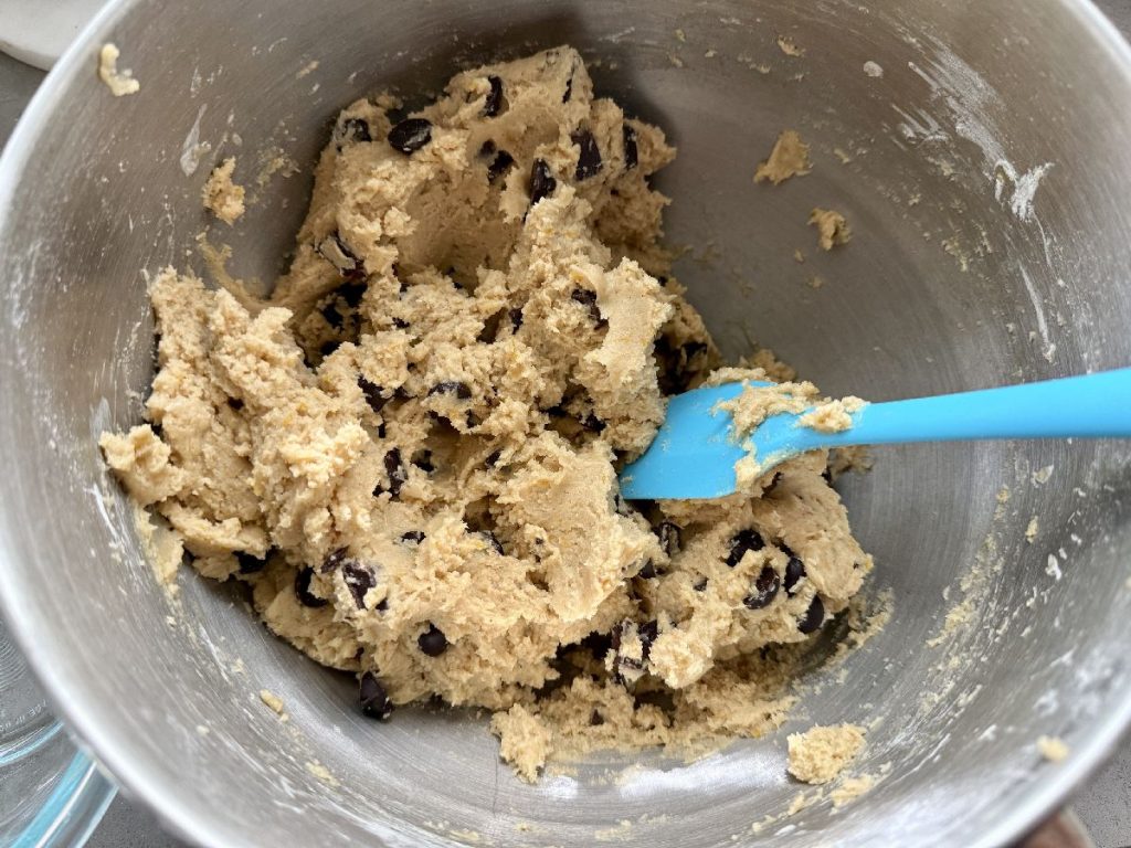 orange tahini chocolate chip cookie dough