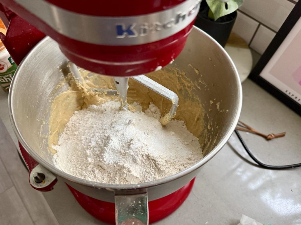 stand mixer with dry ingredients